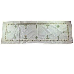 Vtg Embroidered Herb Table Runner cottagecore country grannycore kitchen linen